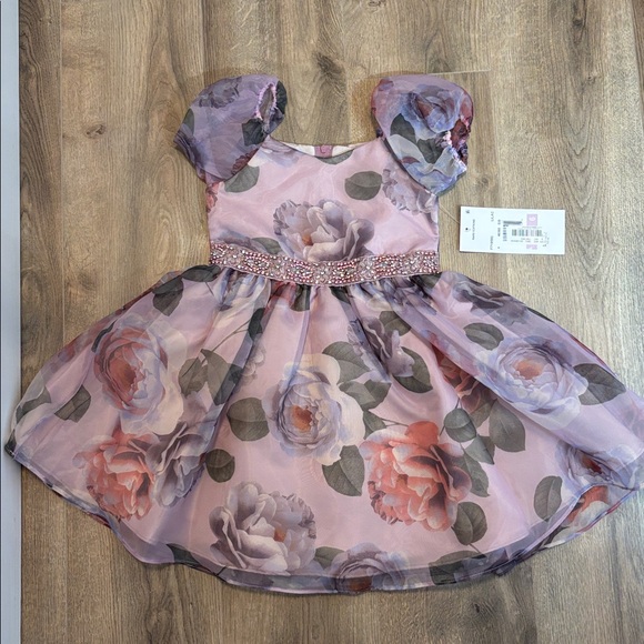 Rare Editions Lilac Dress with Beaded Waist - Picture 1 of 5